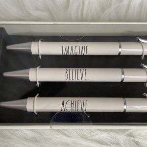 R A E D U N N white silver 3 Ballpoint pens